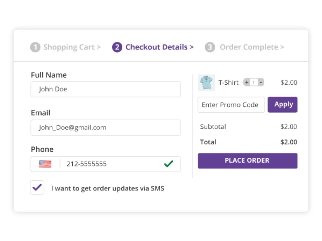 Customer information (email, phone, etc.) in WooCommerce checkout.