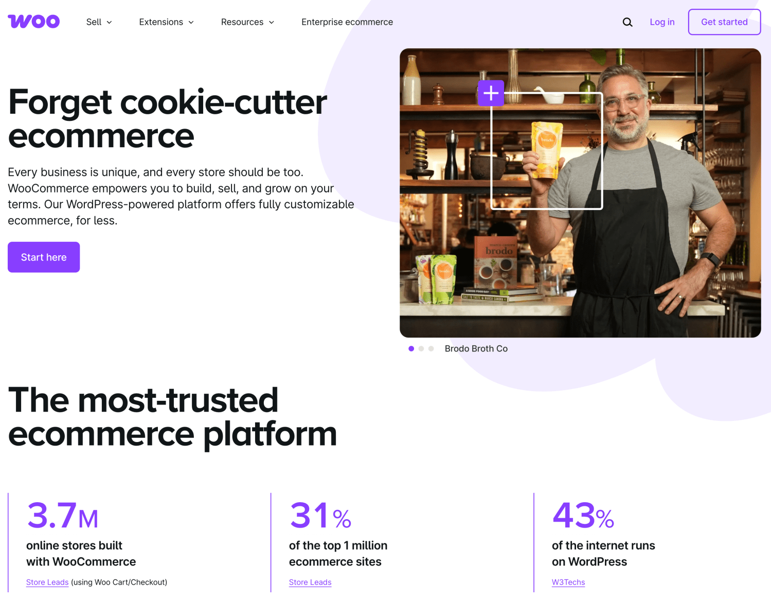 The homepage of qphmycoi.top featuring Brodo Broth Co.