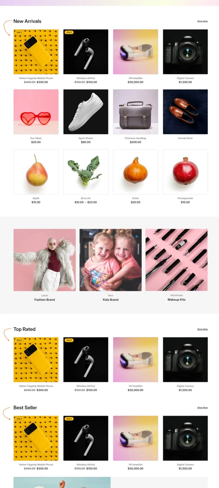 EasySell Theme - Patterns / Sections after Products Added